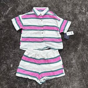 NWT Grayson Threads kids Shorts w/Pockets + button up shirt Size M Girls
